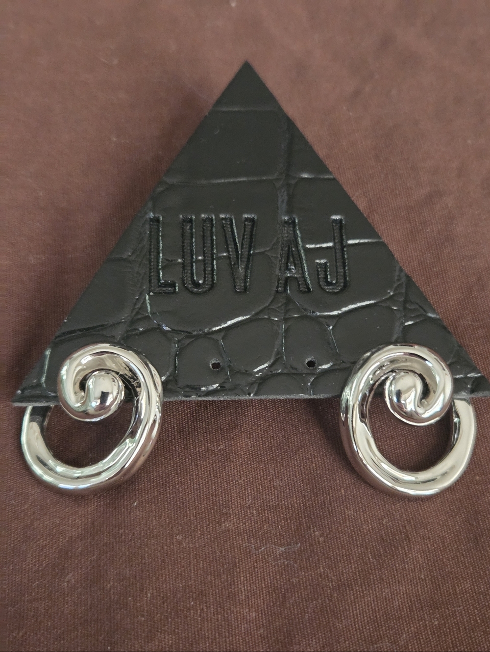 Luv AJ The Seashell Coil Silver Stud Earrings